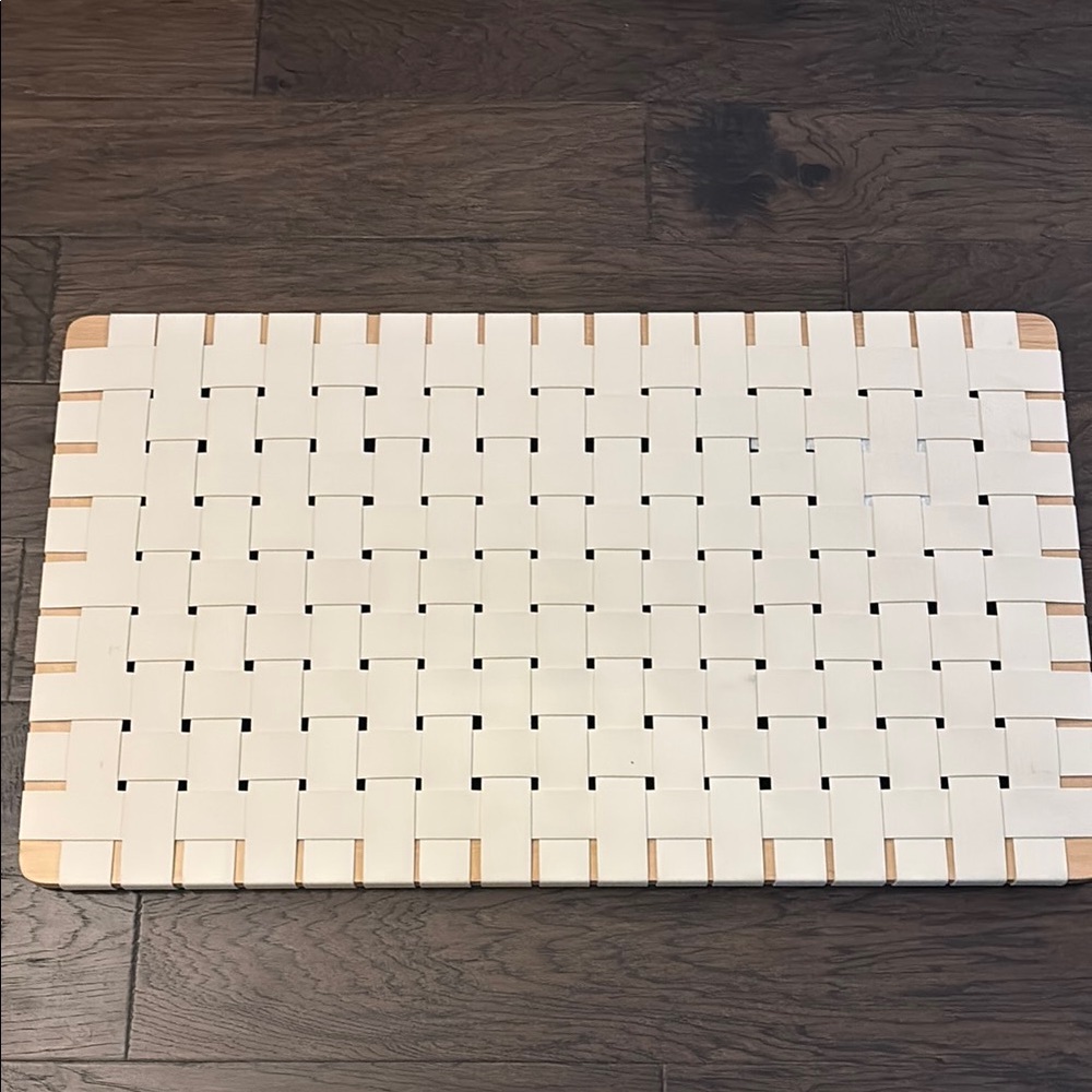 Twin XL headboard White and Tan Woven